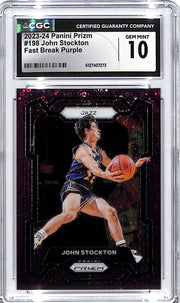 2023-24 Prizm John Stockton Fast Break Purple /75 CGC 10 Jazz