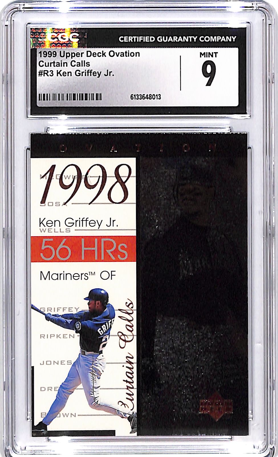 1999 Upper Deck Ovation Ken Griffey Jr Curtain Calls CGC 9 Mariners