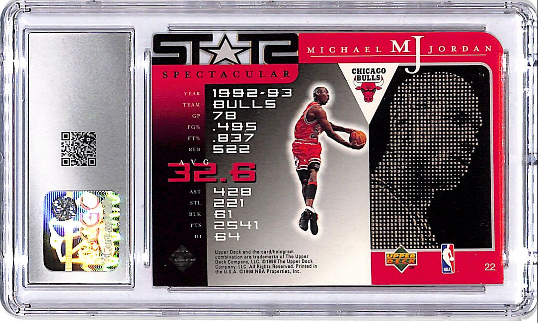 1998 Upper Deck Michael Jordan Career Collection #22 CGC 9 Bulls