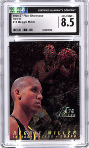 1996-97 Flair Showcase Reggie Miller Row 0 #18 CGC 8.5