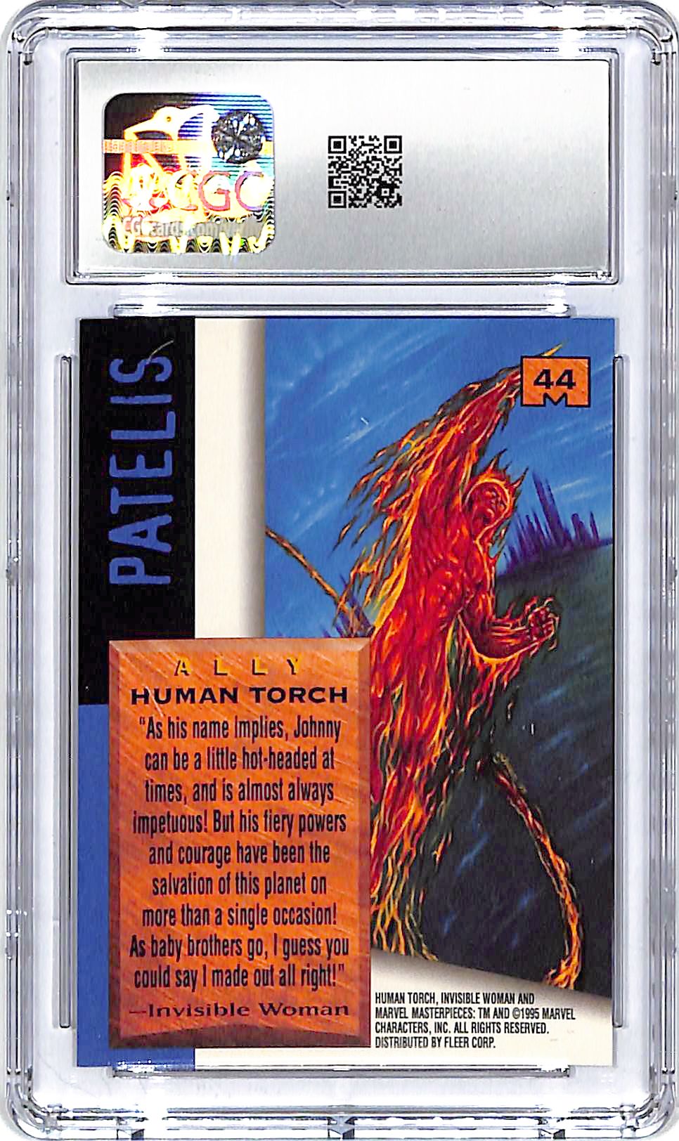 1995 Fleer Marvel masterpieces Human Torch #44 CGC 9.5
