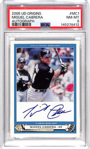 2005 UD Origins Miguel Cabrera Auto Autograph PSA 8 Marlins