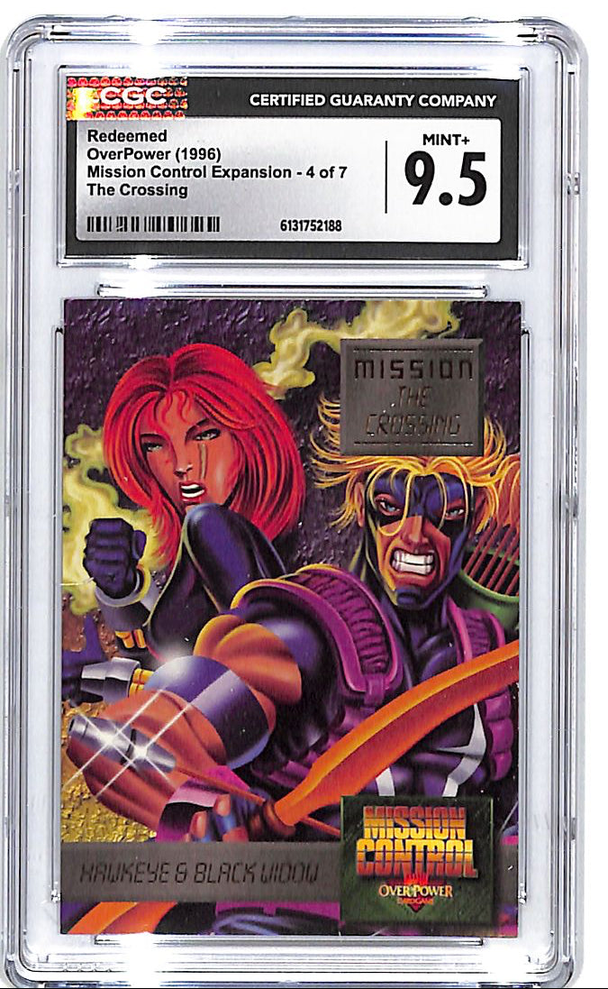 1996 OverPower Redeemed Hawkeye Black Widow Mission Control The Crossing CGC 9.5