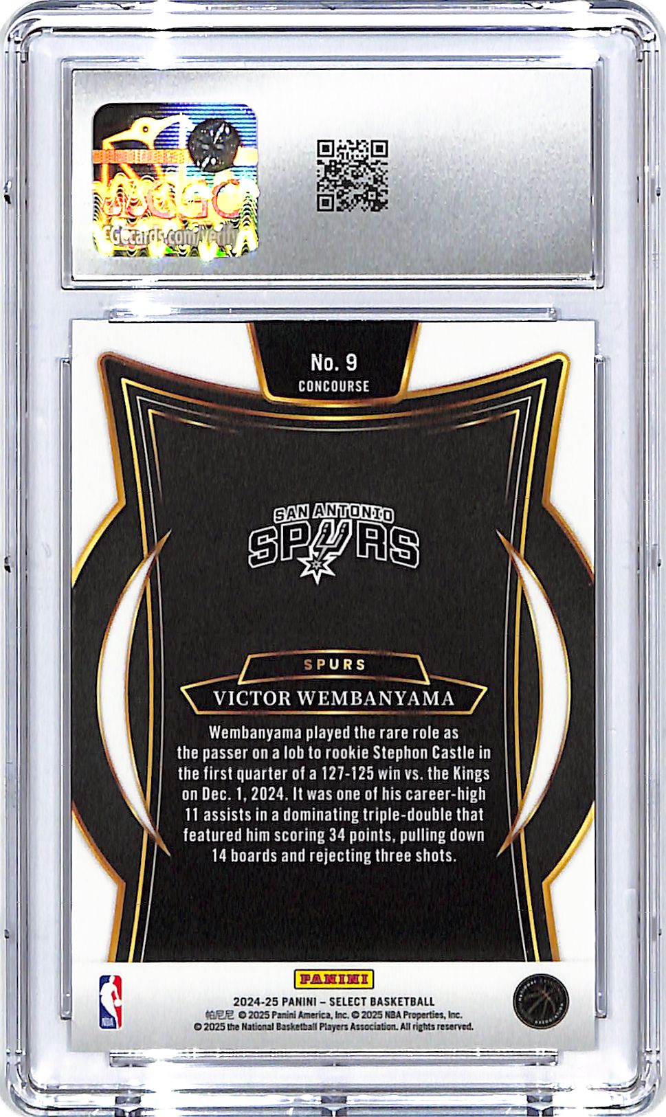 2024-25 Select Victor Wembanyama Blue Retail CGC 10 Spurs