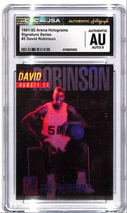 1991-92 Arena Holograms David Robinson SIgnature Series Auto Autograph CGC JSA Authentic 9
