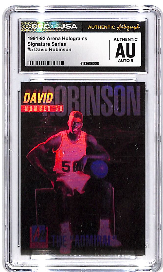 1991-92 Arena Holograms David Robinson SIgnature Series Auto Autograph CGC JSA Authentic 9