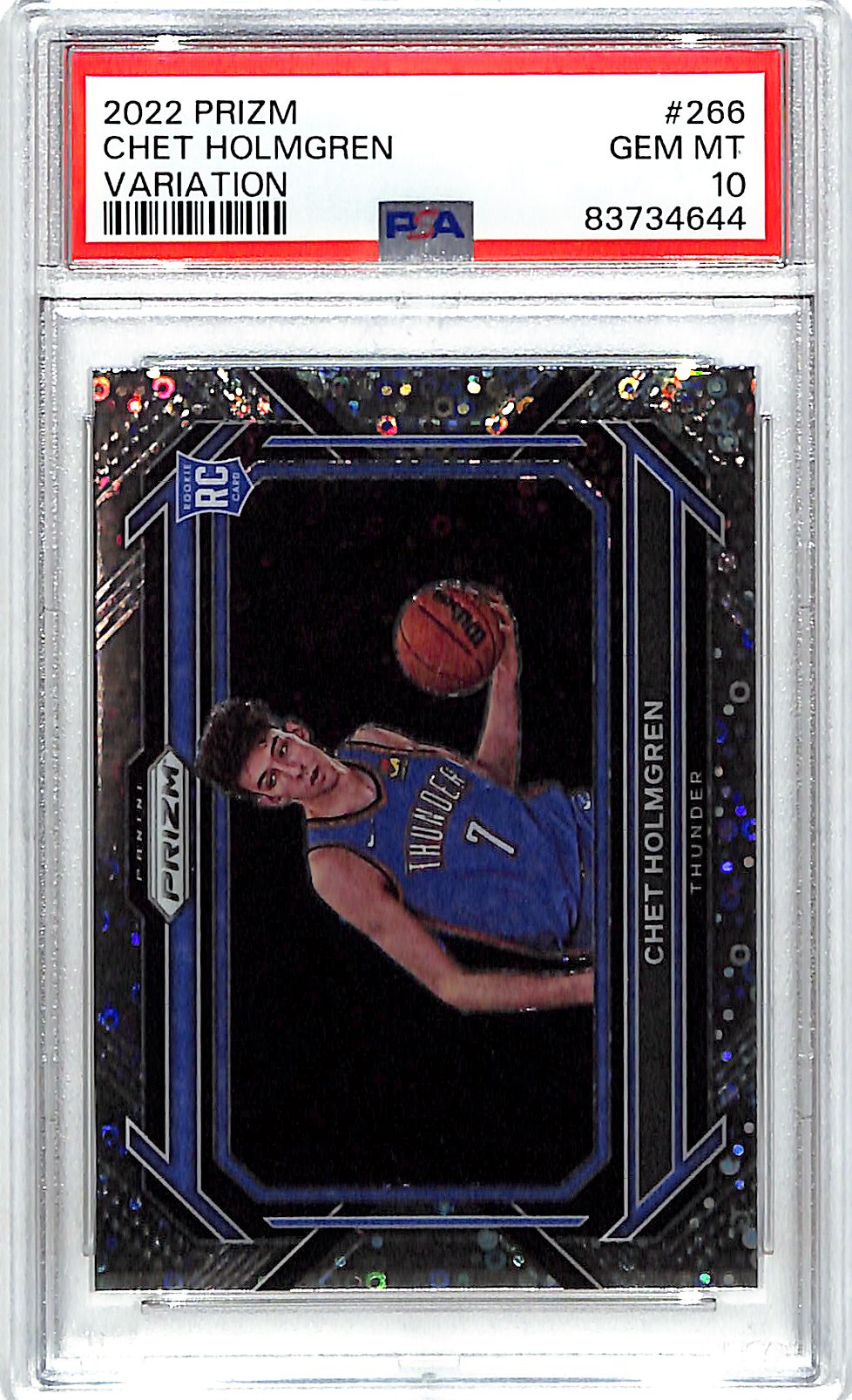 2022-23 Prizm Chet Holmgren Variation Rookie RC Fast Break PSA 10 Thunder