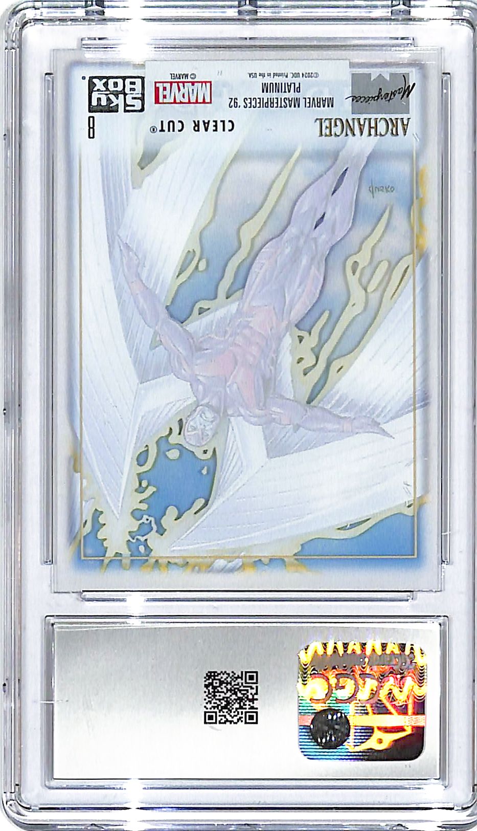 2024 Upper Deck Marvel Masterpieces 92 Archangel Clear Cut #8 CGC 9.5