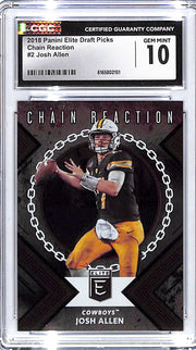 2018 Elite Draft Picks Josh Allen Chain Reaction Rookie RC CGC 10