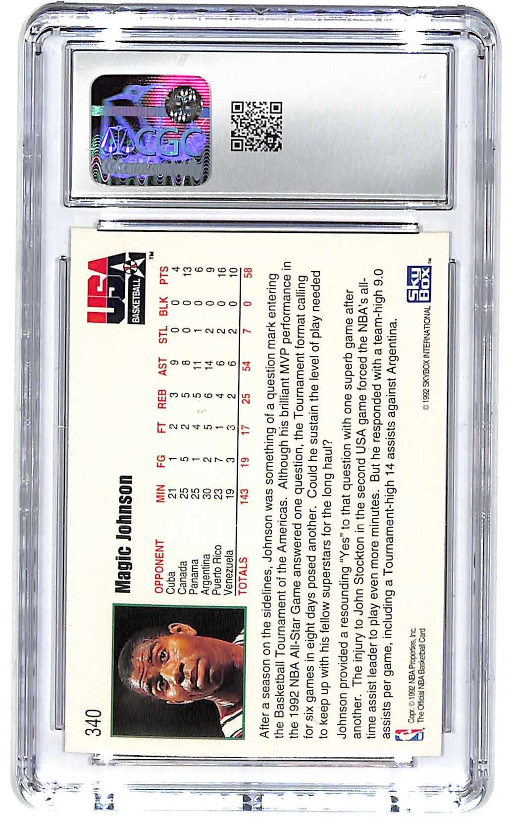 1992-93 Magic Johnson Hoops #340 CGC Mint 9