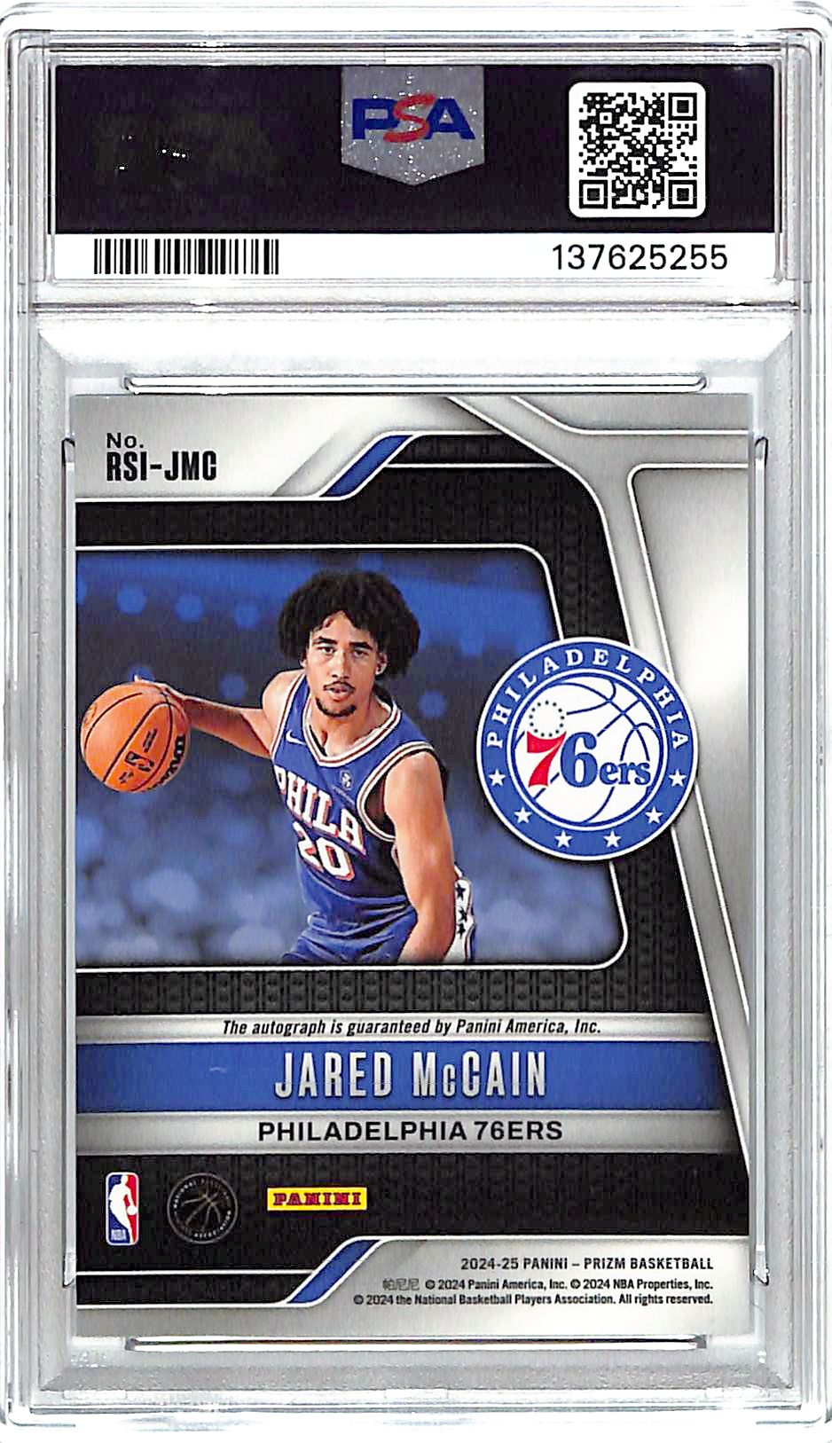 2024-25 Prizm Jared McCain Auto Autograph Rookie RC PSA 10 76ers