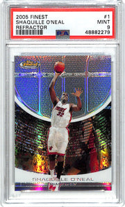 2005-06 Topps Finest Shaquille O'Neal Refractor /349 PSA 9 Heat