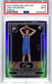 2022-23 Panini One and One Chet Holmgren Purple Rookie RC /25 PSA 9 Thunder
