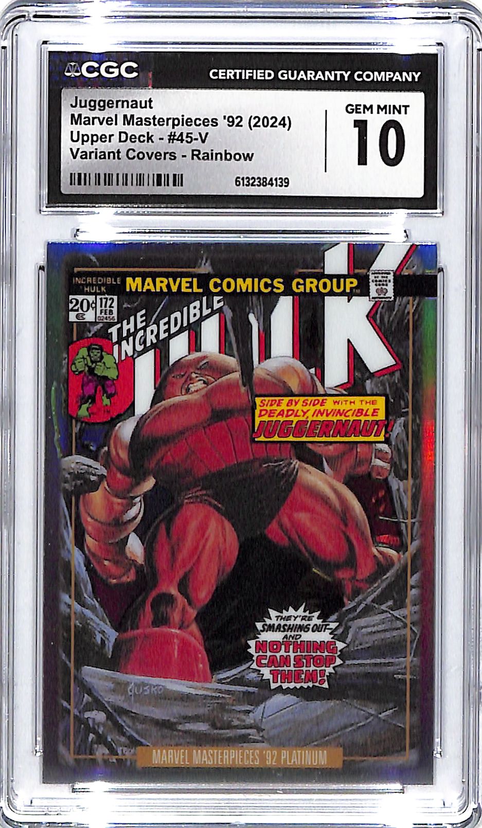 2024 Juggernaut UD Marvel Masterpieces '92 Varient Covers #45-V CGC Gem Mint 10