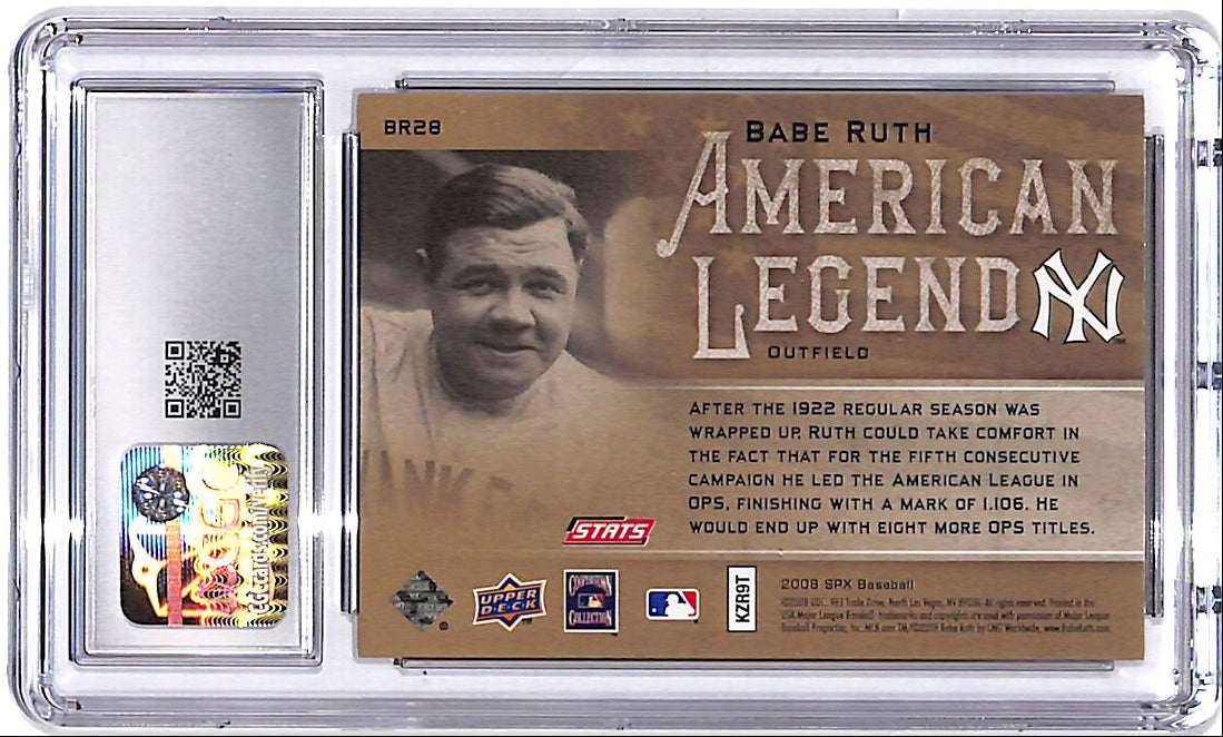 2008 SPx Babe Ruth American Legend Relic 1/1 CGC 7 Yankees