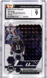 2023 Mosaic Micah Parsons Montage White /25 CGC 9 Cowboys