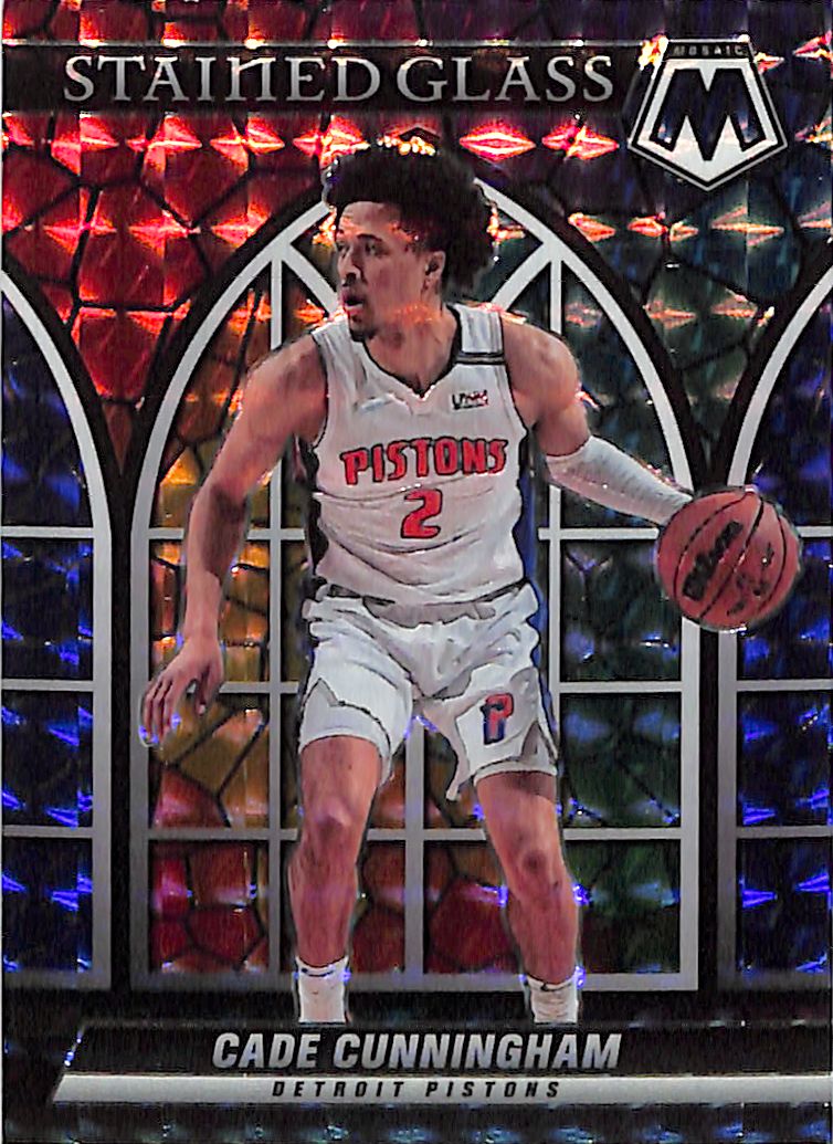 2021-22 Mosaic Cade Cunningham Stained Glass #8 Pistons