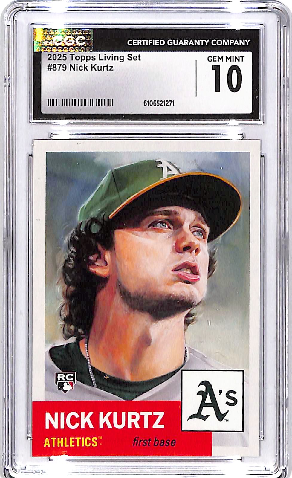 2025 Topps Living Set Nick Kurtz Rookie RC #879 CGC 10 Athletics