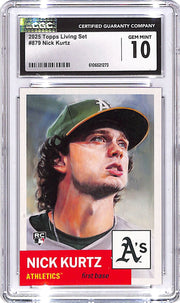 2025 Topps Living Set Nick Kurtz Rookie RC #879 CGC 10 Athletics