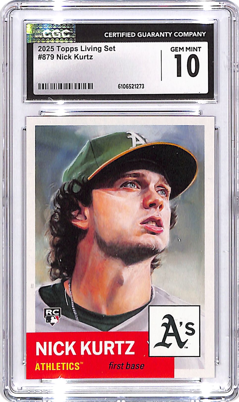 2025 Topps Living Set Nick Kurtz Rookie RC #879 CGC 10 Athletics
