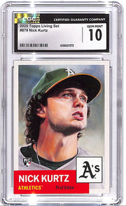 2025 Topps Living Set Nick Kurtz Rookie RC #879 CGC 10 Athletics