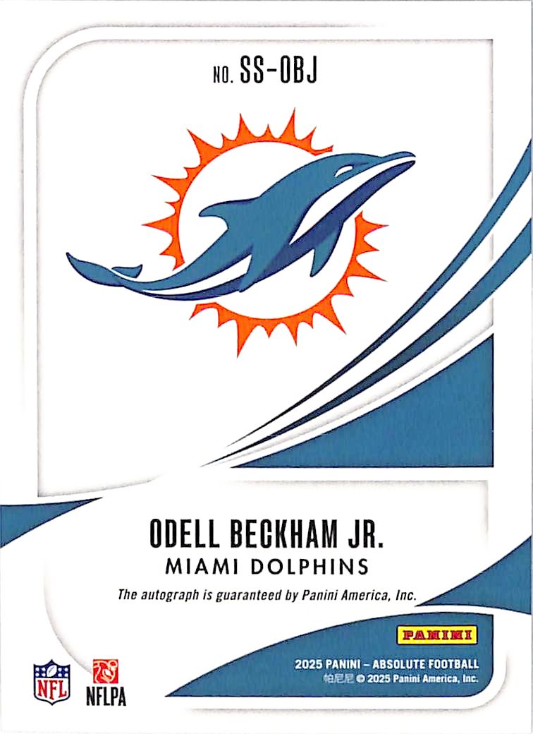 2025 Absolute Odell Beckham Jr Auto Autograph Standouts Green /25 Dolphins
