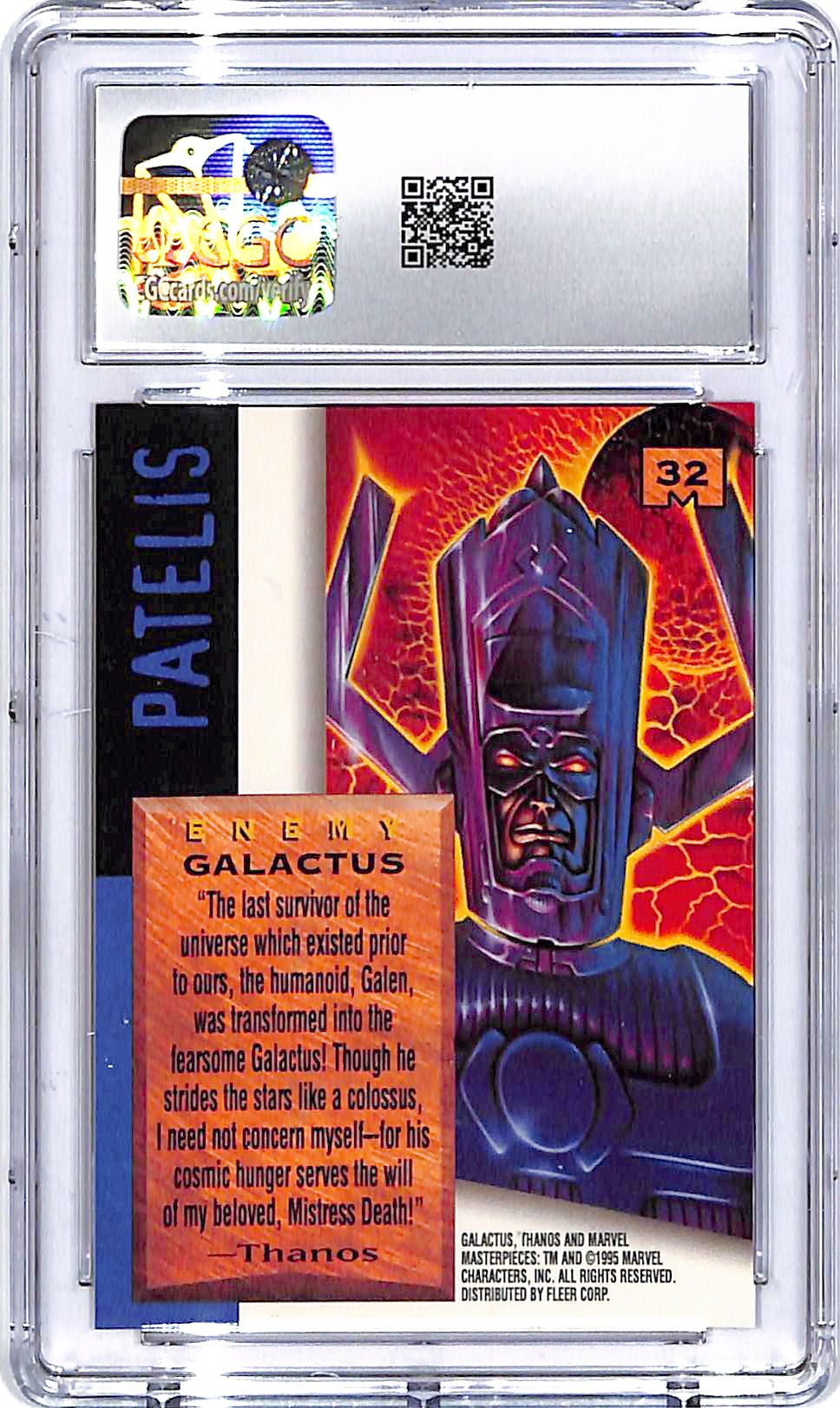 1995 Fleer Marvel Masterpieces Galactus #32 CGC 9.5