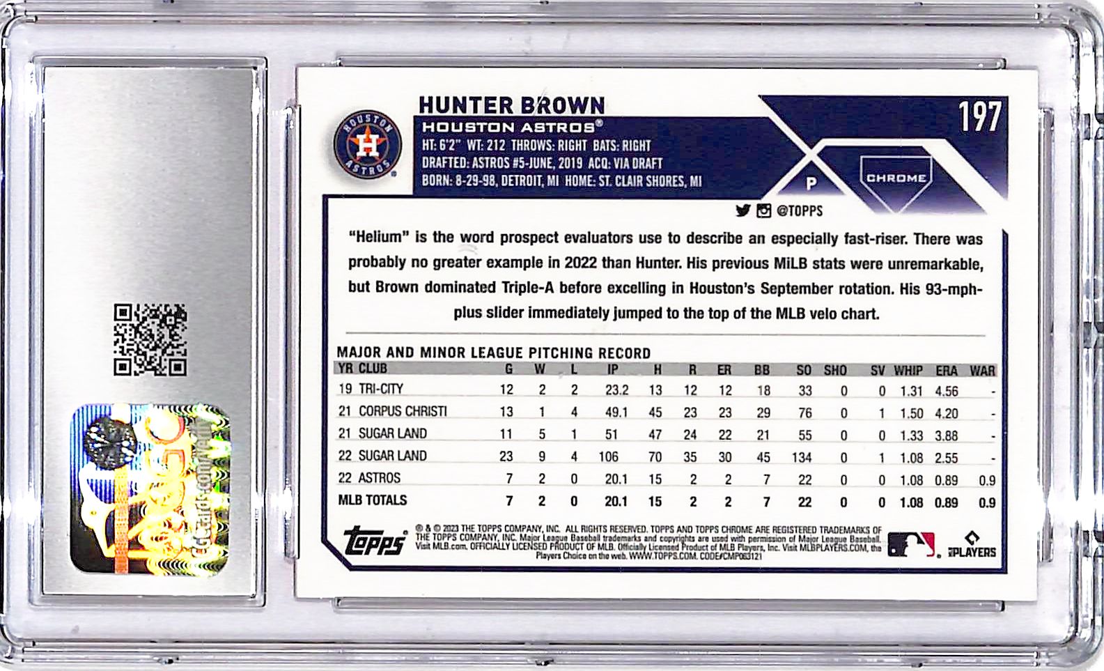 2023 Topps Chrome Hunter Brown Rookie RC Red Refractor #3/5 CGC 10