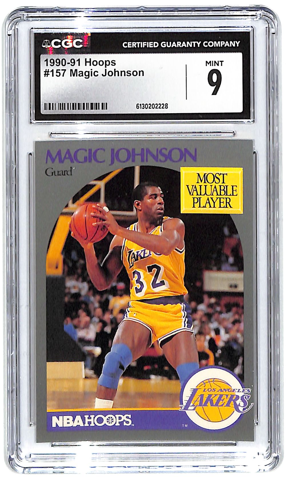 1990-91 Magic Johnson Hoops #157 CGC Mint 9