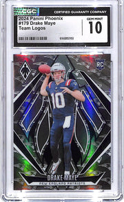 2024 Phoenix Drake Maye Rookie RC Team Logos /299 #179 CGC 10 Patriots