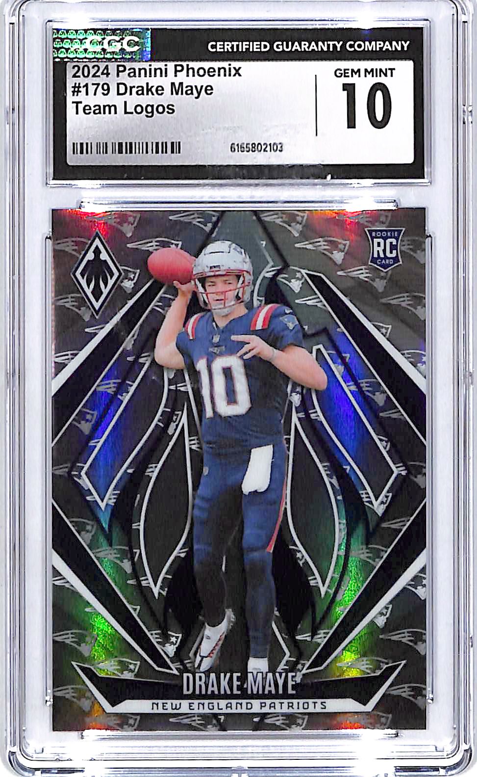 2024 Phoenix Drake Maye Rookie RC Team Logos /299 #179 CGC 10 Patriots