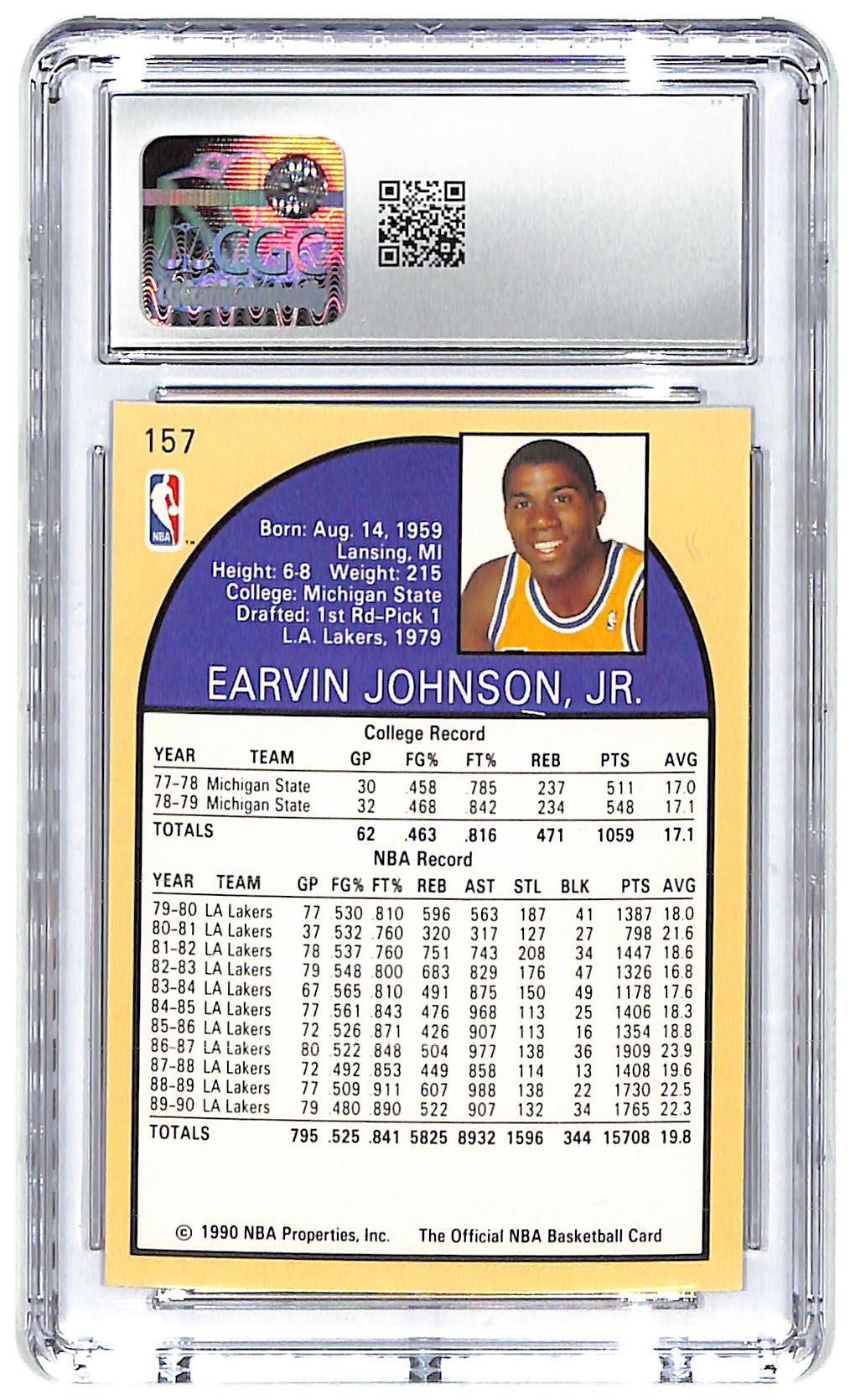 1990-91 Magic Johnson Hoops #157 CGC Mint 9