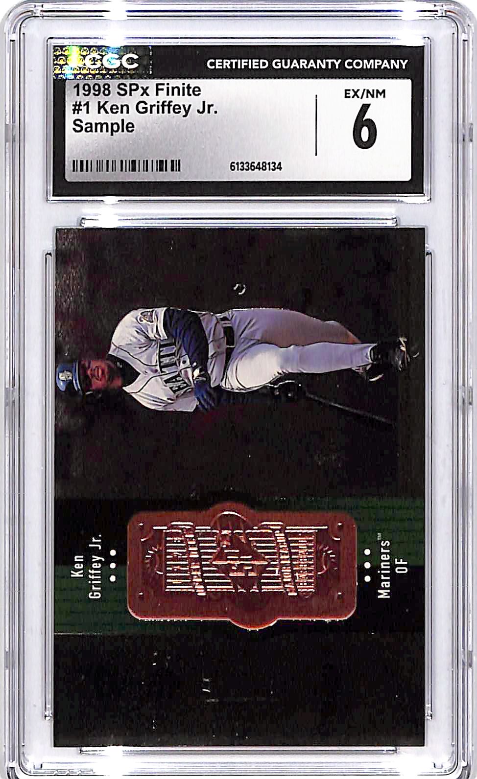 1998 SPx Finite Ken Griffey Jr Sample CGC 6 Mariners
