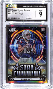 2024 Topps Chrome Cosmic Drake Maye Star Command Rookie RC CGC 9 Patriots