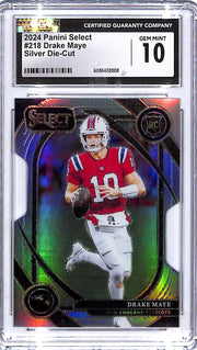 2024 Select Drake Maye Rookie RC Silver Die Cut #218 CGC 10 Patriots