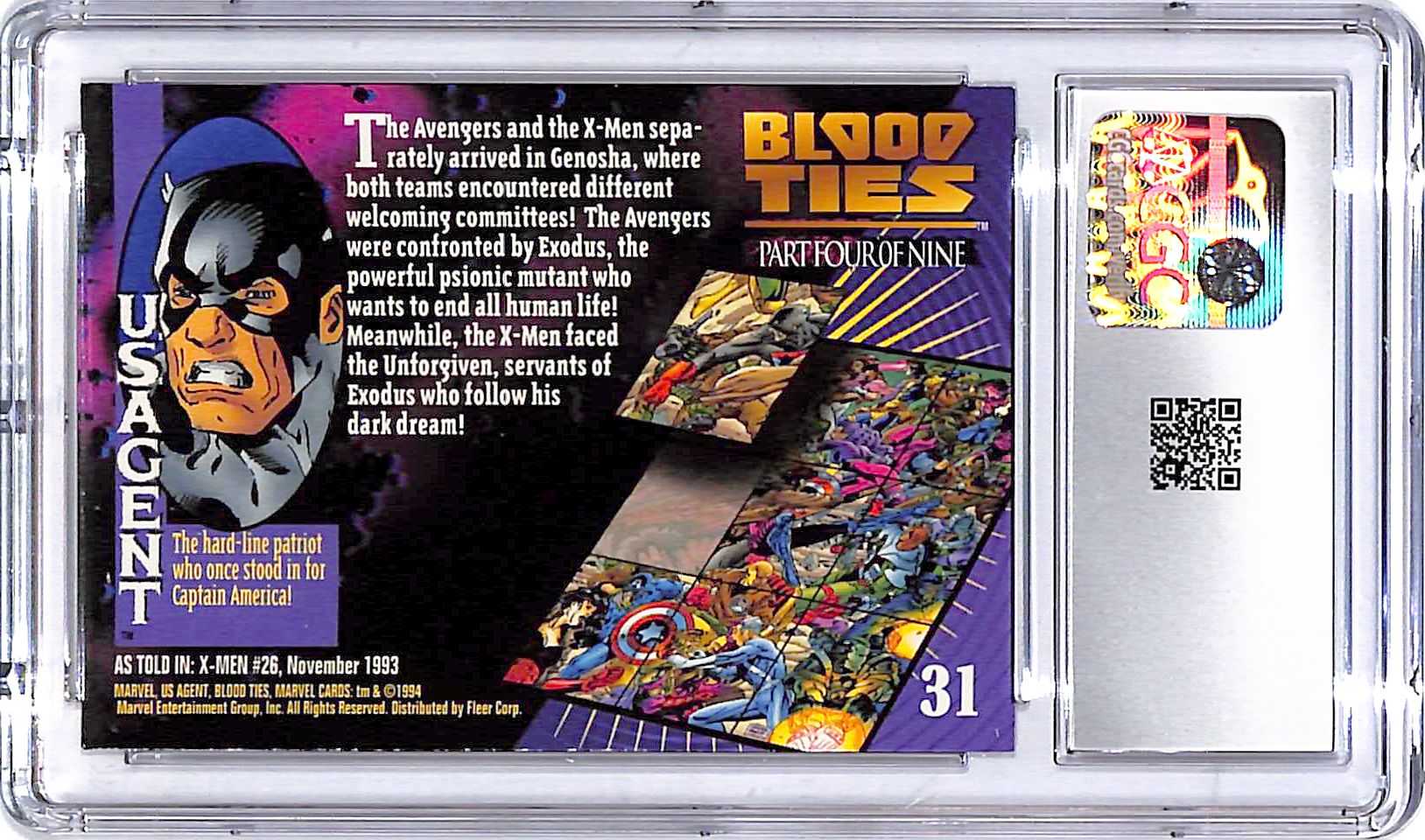 1994 Fleer Marvel Universe Series US Agent #31 CGC 9.5