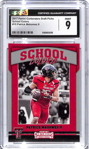 2017 Contenders Draft Picks Patrick Mahomes School Colors Rookie RC CGC 9