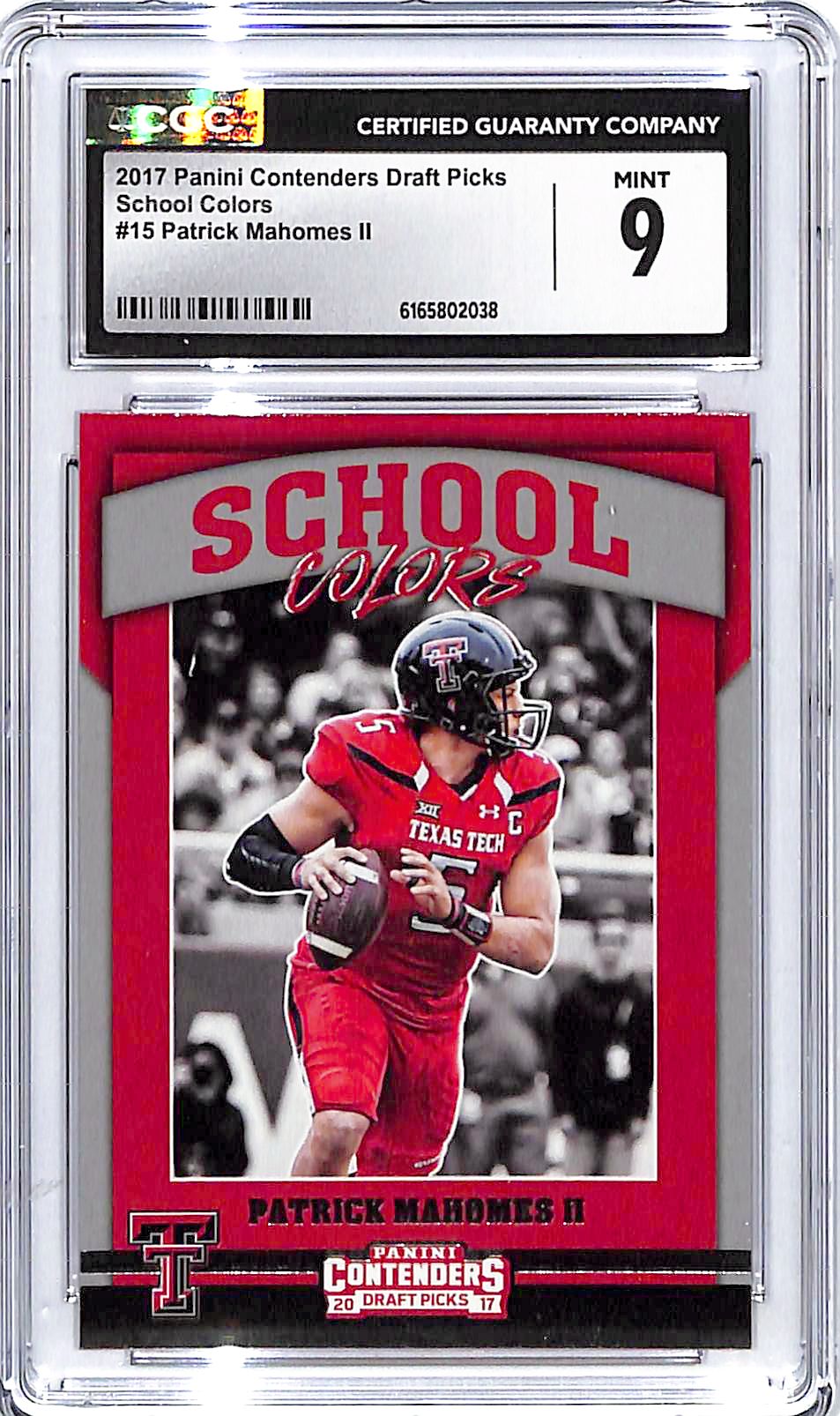 2017 Contenders Draft Picks Patrick Mahomes School Colors Rookie RC CGC 9