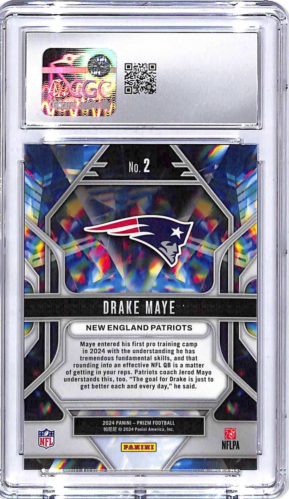 2024 Prizm Drake Maye Prizmatic Rookie RC #2 CGC 10 Patriots