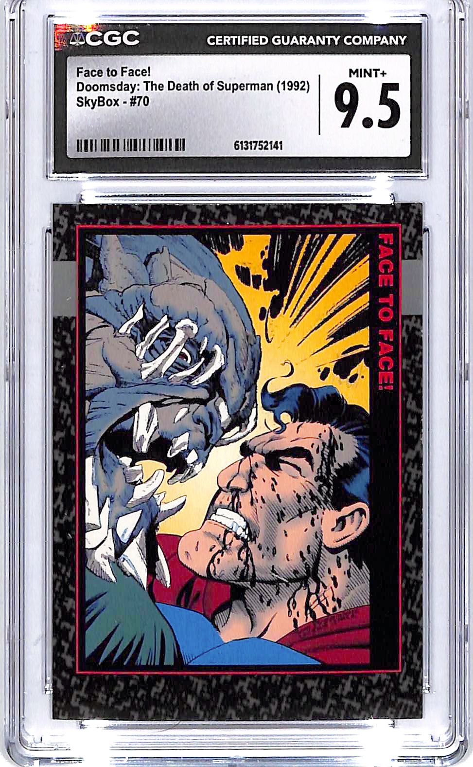 1992 Skybox Doomsday The Death of Superman Face to Face #70 CGC 9.5