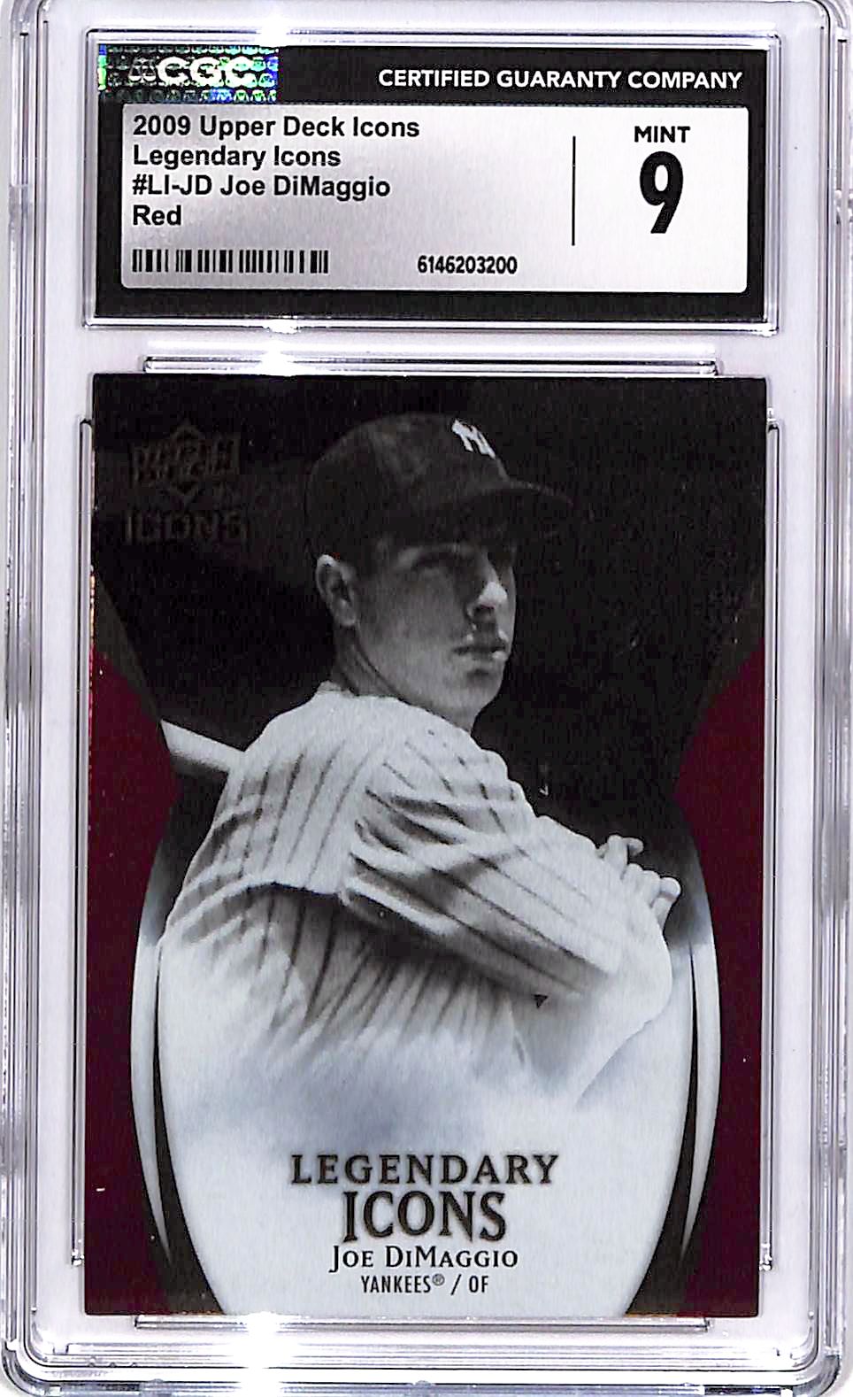 2009 Upper Deck Icons Joe DiMaggio Legendary Icons Red /999 CGC 9 Yankees