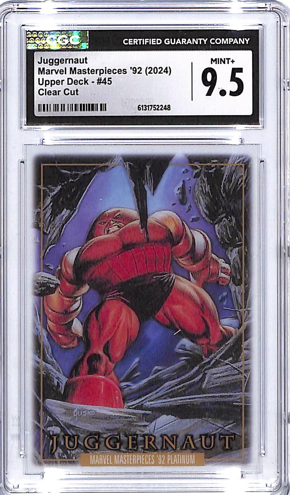 2024 Upper Deck Marvel Masterpieces 92 Juggernaut Clear Cut CGC 9.5