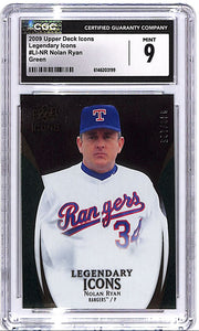 2009 Upper Deck Icons Nolan Ryan Legendary Icons Green /125 CGC 9 Rangers