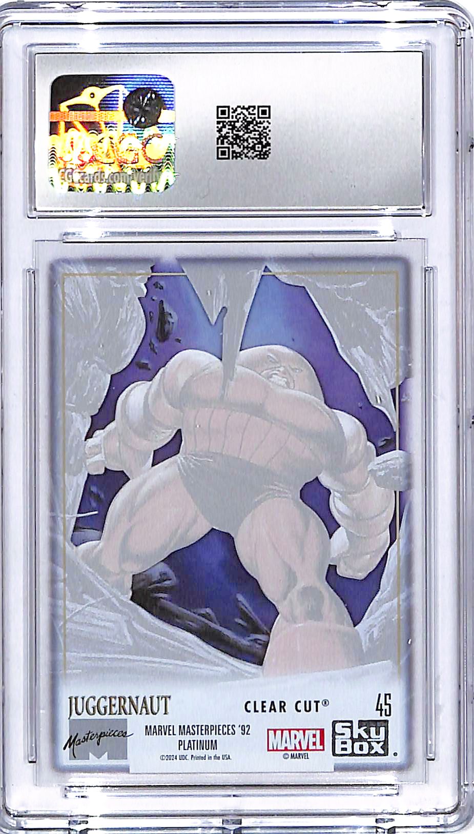 2024 Upper Deck Marvel Masterpieces 92 Juggernaut Clear Cut CGC 9.5