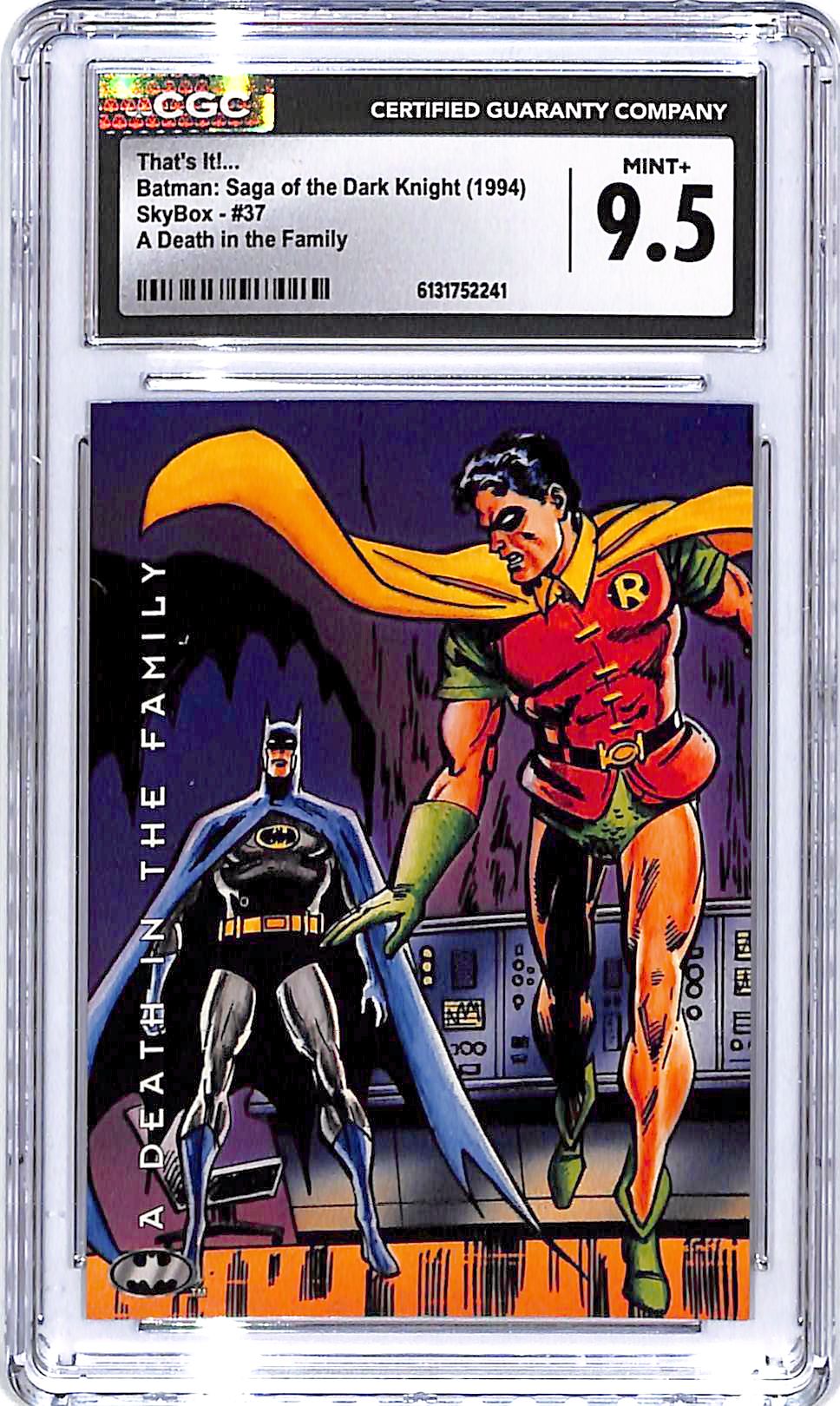 1994 Skybox Batman Saga of the Dark Knight That's It A Death in the Family #37 CGC 9.5