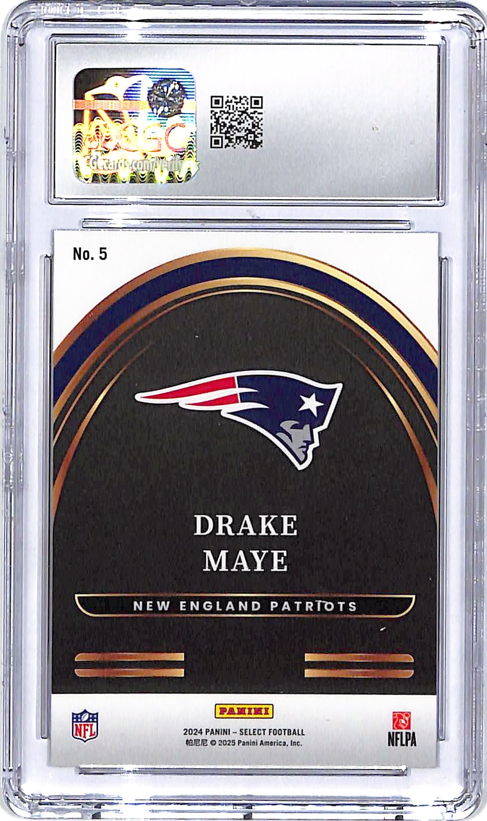 2024 Select Drake Maye Future Rookie RC #5 CGC 10 Patriots