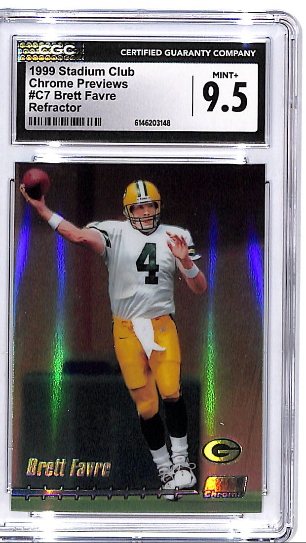 1999 Stadium Club Brett Favre Chrome Preview Refractor CGC 9.5 Packers