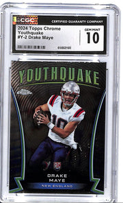 2024 Topps Chrome Drake Maye Youthquake Rookie RC CGC 10 Patriots