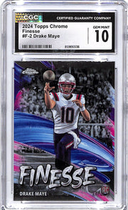 2024 Topps Chrome Drake Maye Finesse Rookie RC CGC 10 Patriots