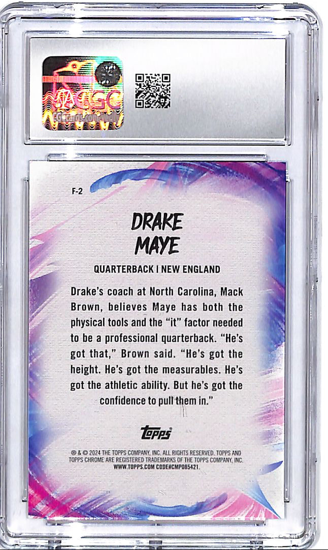 2024 Topps Chrome Drake Maye Finesse Rookie RC CGC 10 Patriots